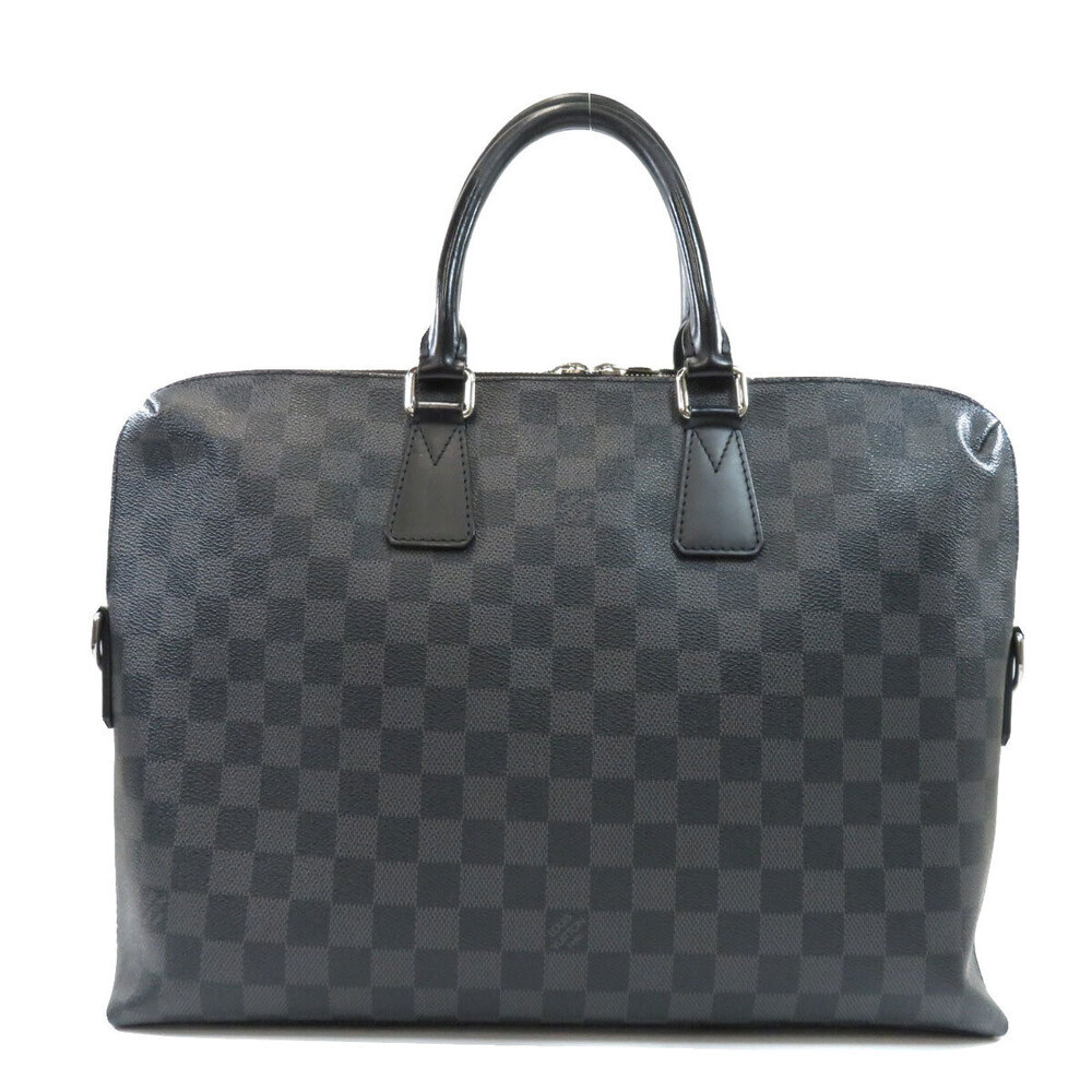 Louis Vuitton Porte Business Bag Damier Jour Graphite Documents Canvas Black